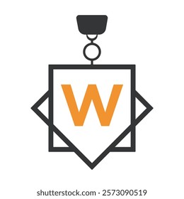 Initial Letter W Medal Logo Symbol Vector Template