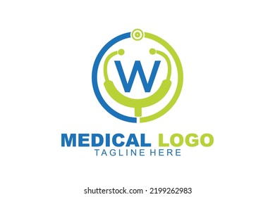 initial Letter W medical  logo