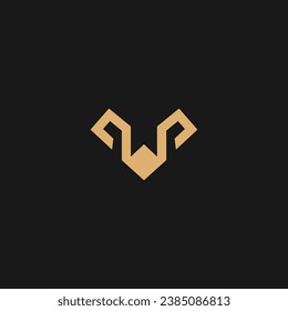 Initial letter W minimal logo vector design template,
