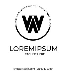 Letra inicial W diseño de logotipo moderno