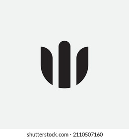 Anfangsbuchstabe W Monogramm Logo mit floraler Form.