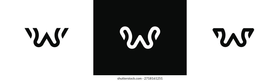 Plantilla de Ilustración vectorial de diseño de logotipo de monograma de letra W inicial