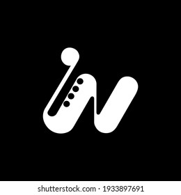 initial letter w music logo design creative