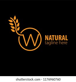 Initial Letter W Natural Design Logo