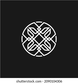 Initial Letter W with Ornament mandala logo design concept
