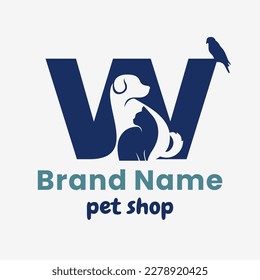 Initial Letter W Pets Logo Design