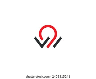 símbolo de icono de símbolo de concepto de logotipo de ubicación de Pin W de la letra inicial Diseño de elemento. Logotipo Pinpoint. Plantilla de ilustración de vector