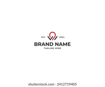símbolo del símbolo del símbolo del concepto del logotipo de la ubicación del logotipo de la letra W inicial Elemento de diseño. Plantilla de ilustración de vector