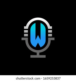 Initial Letter W Podcast Logo Design