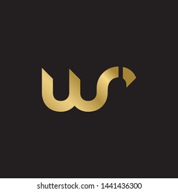 Initial letter w r linked lowercase logo design template elements. Gold letter Isolated on black  background. Suitable for business, consulting group company.
