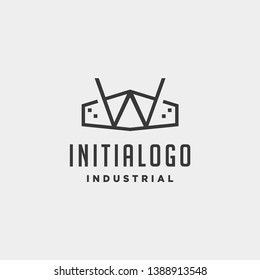 initial letter w real estate logo design vector illustration