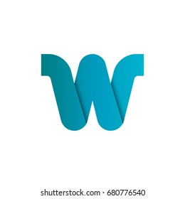 Initial Letter W Rounded Single Font Design Logo