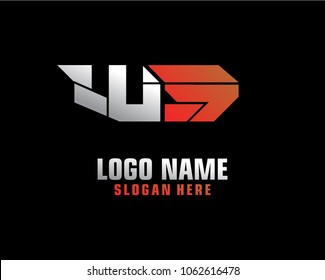 Initial letter W S logo template vector