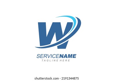 initial Letter W service logo