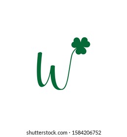 initial letter w Shamrock leaf logo