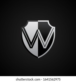 Initial letter W in the shield, Letter W Shield Icon