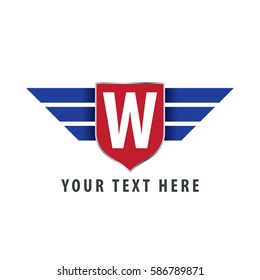 Initial Letter W Shield Icon Design Logo Template