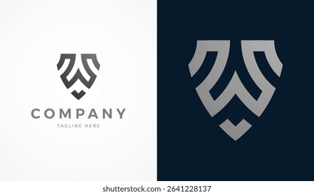 Initial Letter W Shield Logo Design, Stylish letter W forming a Shield icon, usable for brand and company logos, vector illustration