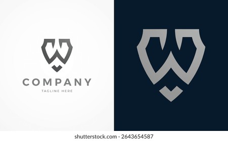 Initial Letter W Shield Logo Design, Stylish letter W form a Shield icon, usable for brand and company logos, vector illustration
