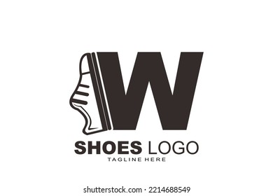 initial Letter W shoes logo