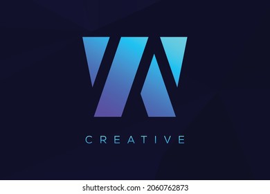 initial letter W simple vivid bright colors monogram logo modern design concept for web and company symbol