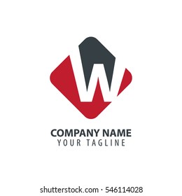 Initial Letter W Square Logo

