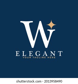 Diseño del logotipo inicial de la letra W Star. Letra W con combinación de iconos de estrella. Usable para logotipos de empresas y marcas.