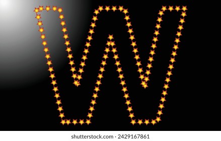 Initial letter W star logo design template vector illustration
