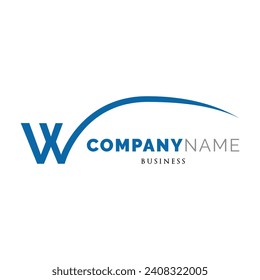 Initial Letter W Swoosh Icon Logo Design Template