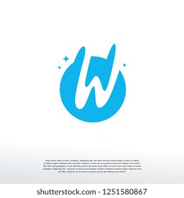 Initial Letter W Swoosh Orbit Logo Designs Vector, W Initial Logo for kids logo template, Logo symbol icon