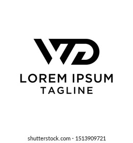 initial letter W, T, D logo template