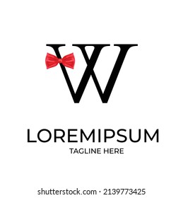 initial letter W tie logo concept