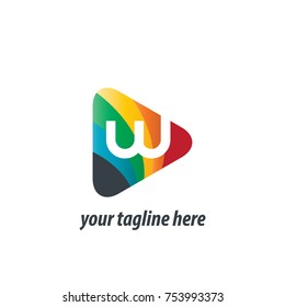 Initial Letter W Triangle Design Logo