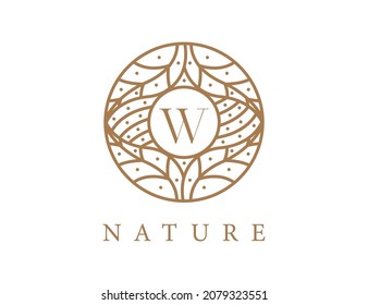 initial letter W Tropical Leaf logo. Emblem Logo Vector illustrations. Vector Logo design for natural products, flower shop, cosmetics, ecology concepts, health, spa.