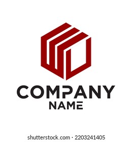 Letra inicial w u plantilla de diseño de vector con logotipo