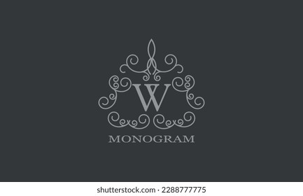 Letra inicial Diseño del logotipo vectorial W para monograma, negocio, tarjeta de saludo, signo.
