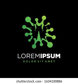 Initial Letter W Virus or Bacteria Logo Design