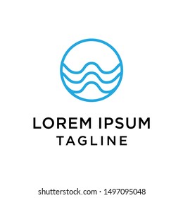 
Initial  Letter W Water wave Logo Template