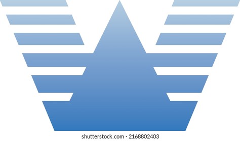 Letra inicial W, icono del logotipo del tejido de agua eps 10