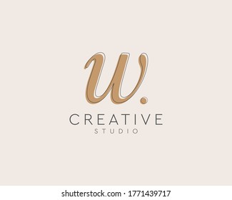 initial letter w watermark logo design