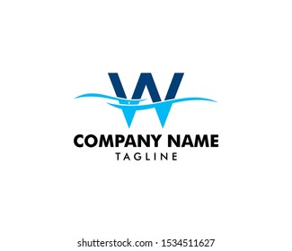Initial Letter W Wave Water Logo Vector Icon