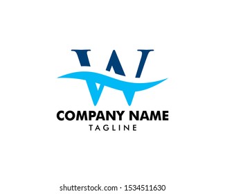 Initial Letter W Wave Water Logo Vector Icon