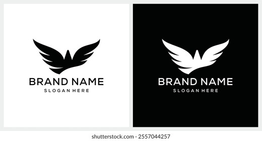 initial letter W wings bird eagle falcon hawk phoenix, logo design vector template