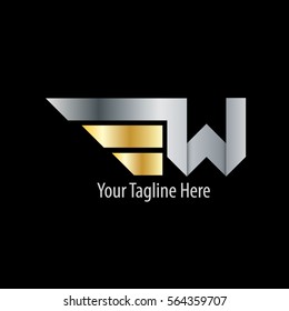 Initial Letter W With Wings Design Logo