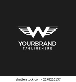 Initial Letter W with Wings logo design inspiration