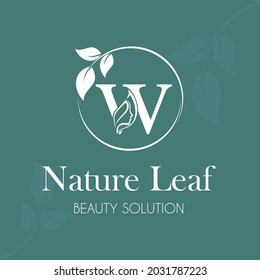Initial Letter w with woman female face and leaves for Beauty Cosmetic, Aesthetic Nature, Salon Spa, Facial Skin Clinic, Health Care, Massage Logo Design Idea
