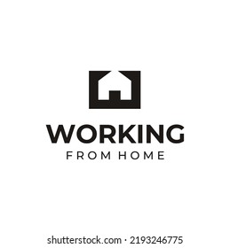 Initial Letter W Work with House Home shape logo design