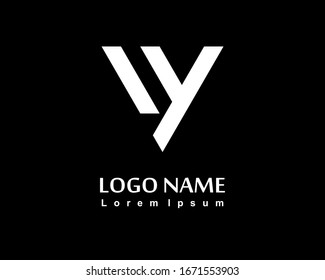 Initial letter W Y logo with triangle style