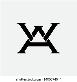 Initial Letter WA AW Logo Template Design - Vector