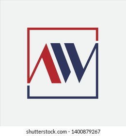 Initial Letter WA AW Logo Template Design - Vector